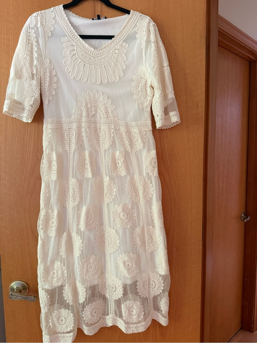Roolee Off White Lace/Embroidered Dress
